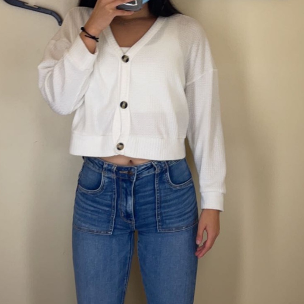white button up long sleeve